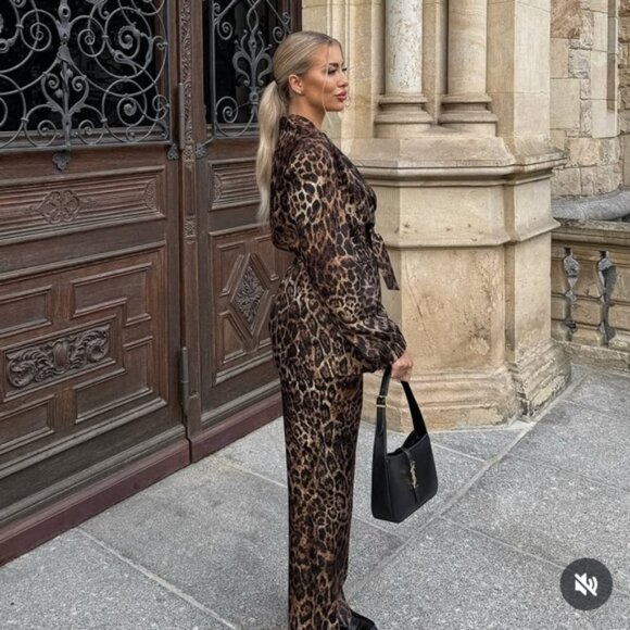 Zara ANIMAL PRINT JACQUARD BLAZER Size XL - Picture 11 of 12